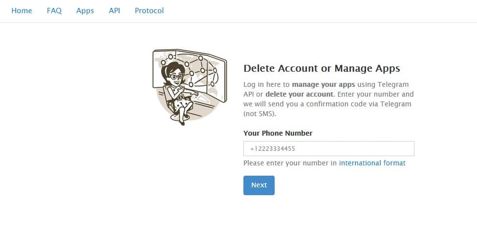 delete telegram account
